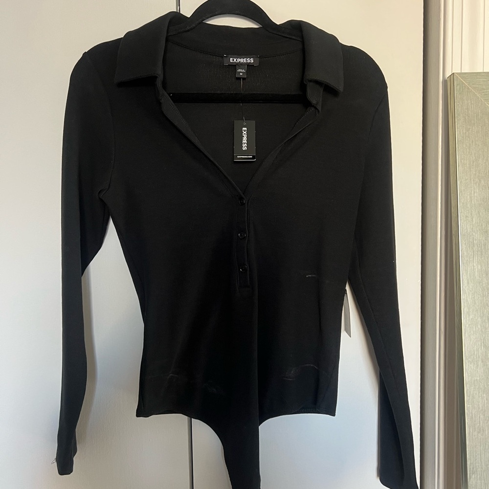 Express Women's Black Button Down Shirt